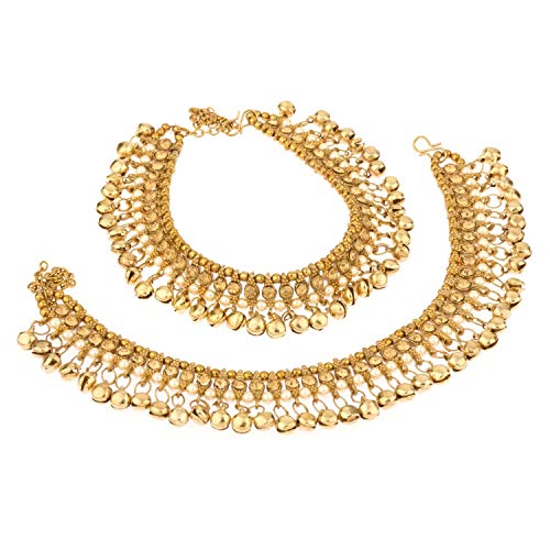Image of Efulgenz Indian Anklets Bridal Payal Ghungroo Jhanjara Bells Ankle Bracelet