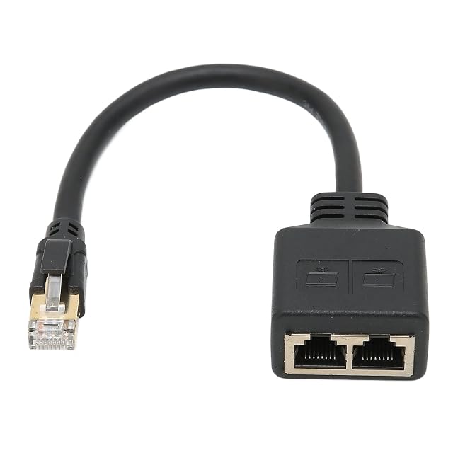 Rozdzielacz RJ45, Rozgałęźnik Sieci RJ45 od 1 do 2 Portów Ethernet, Rozdzielacz Kabla Sieciowego CAT8 do Domowego Biura
