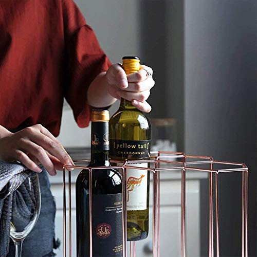 Soporte para 6 botellas de vino de hierro miniatura 7