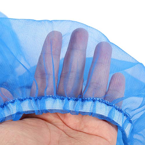 Image of Elastic Bird Cage Protective Net, Blue Mesh Cover, Ventilation, Universal Size 33 x 106-212cm, Suitable for All Birds