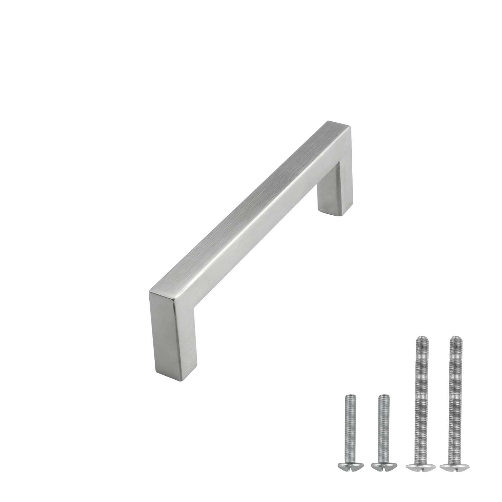 Poignées de cuisine en acier inoxydable nickel brossé entraxe 96mm robustes