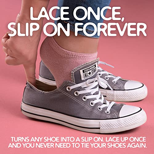 Miscly Flat Elastic Shoelaces [1 Pair] Flat Stretch Shoe Laces (54″, White) #TOP2