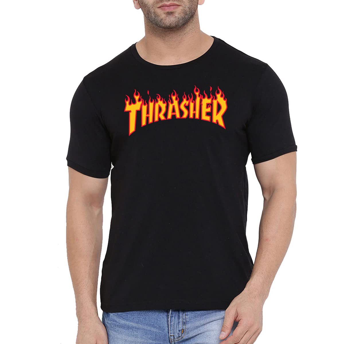 Thrasher Printed T-Shirt for Men Funny t Shirt | Cool Printed T Shirt | 100% Cotton T Shirt | Thrasher Printed T Shirt