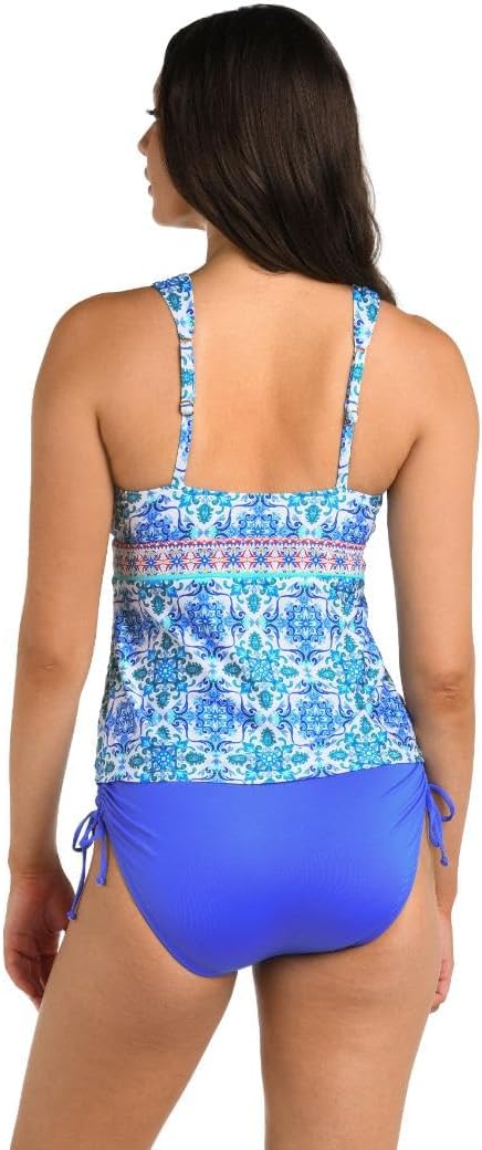 24th & Ocean Womens Over The Shoulder Tankini Swimsuit Top - Image 2