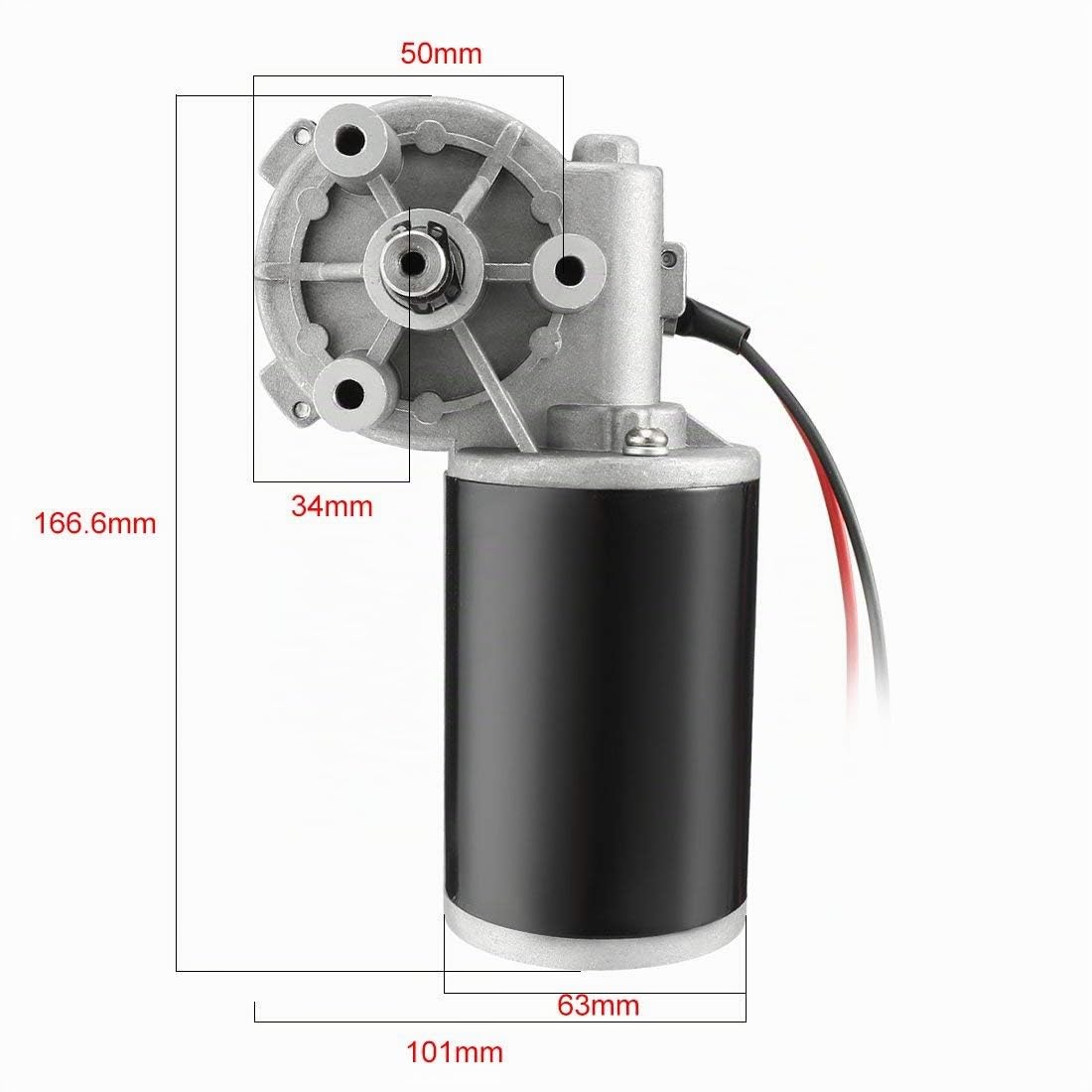 DC12V 60W 60RPM 8N.M - Motore a ingranaggio a vite senza fine reversibile, riduttore di velocità a coppia elevata, motore JCF63R