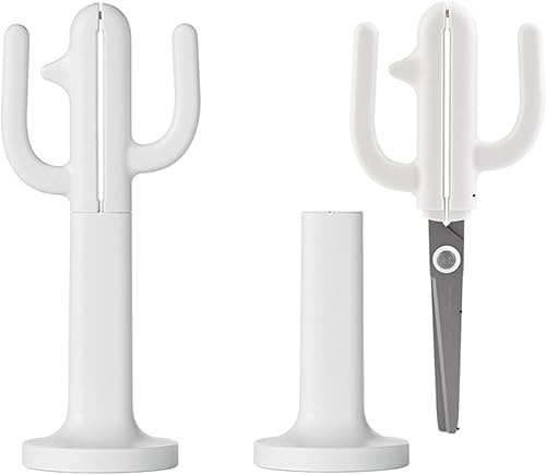 Miniatura 2 de Tijera con forma de cactus, tijeras de corte de papel de titanio antiadherentes para oficina y hogar, tijeras afiladas de acero inoxidable de 7
