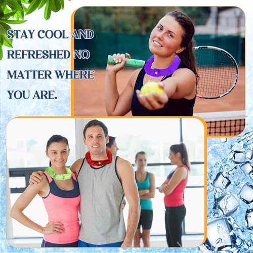 Image of Cozypower 6 Pcs Cooling Neck Wraps with Button Cooling Bandana Neck Cooler Scarf for Hot Weather Ice Neck Wrap Summer Outdoor