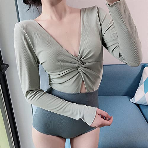 Maillot de bain une pièce vert plissé push up dos nu pour sublimer la silhouette - 5