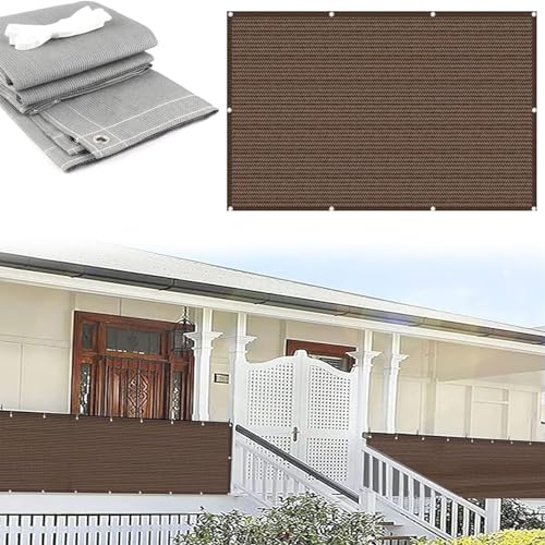 Balcon Privacidad 65 x 440 cm Bloquea El Viento,La Lluvia y Los Rayos UV Balcon Privacidad Valla Jardin con Ataduras de Cables para Jardín Balcón, Marrón