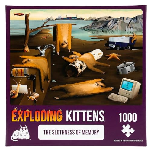 Exploding Kittens, Slothness of Memory Jigsaw Puzzle, 1000 Pieces, Ideal for Adults Teens, and Kids