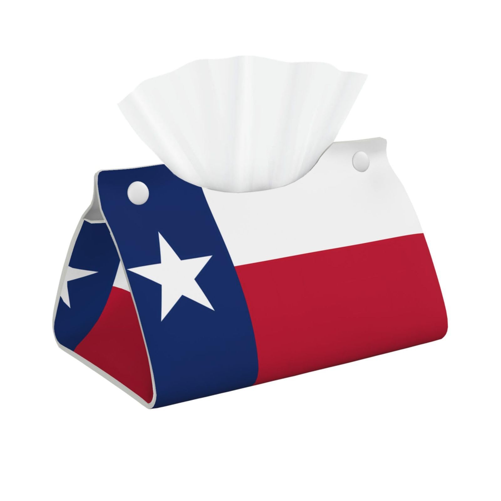 Flag of Texas Rectangular Leather Tissue Box Cover, Folding Facial Tissue Holder Dispenser for Car