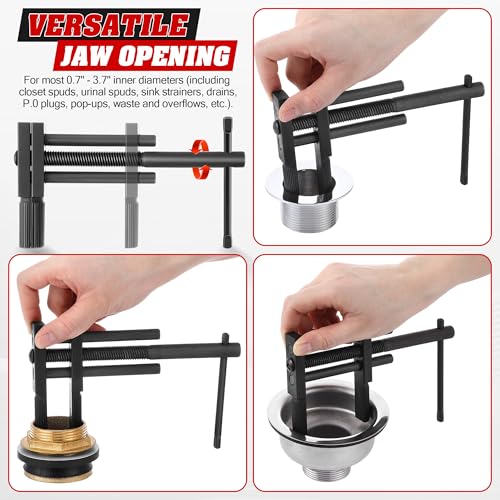 Llave ajustable para desagüe de tina con mango en T miniatura 3