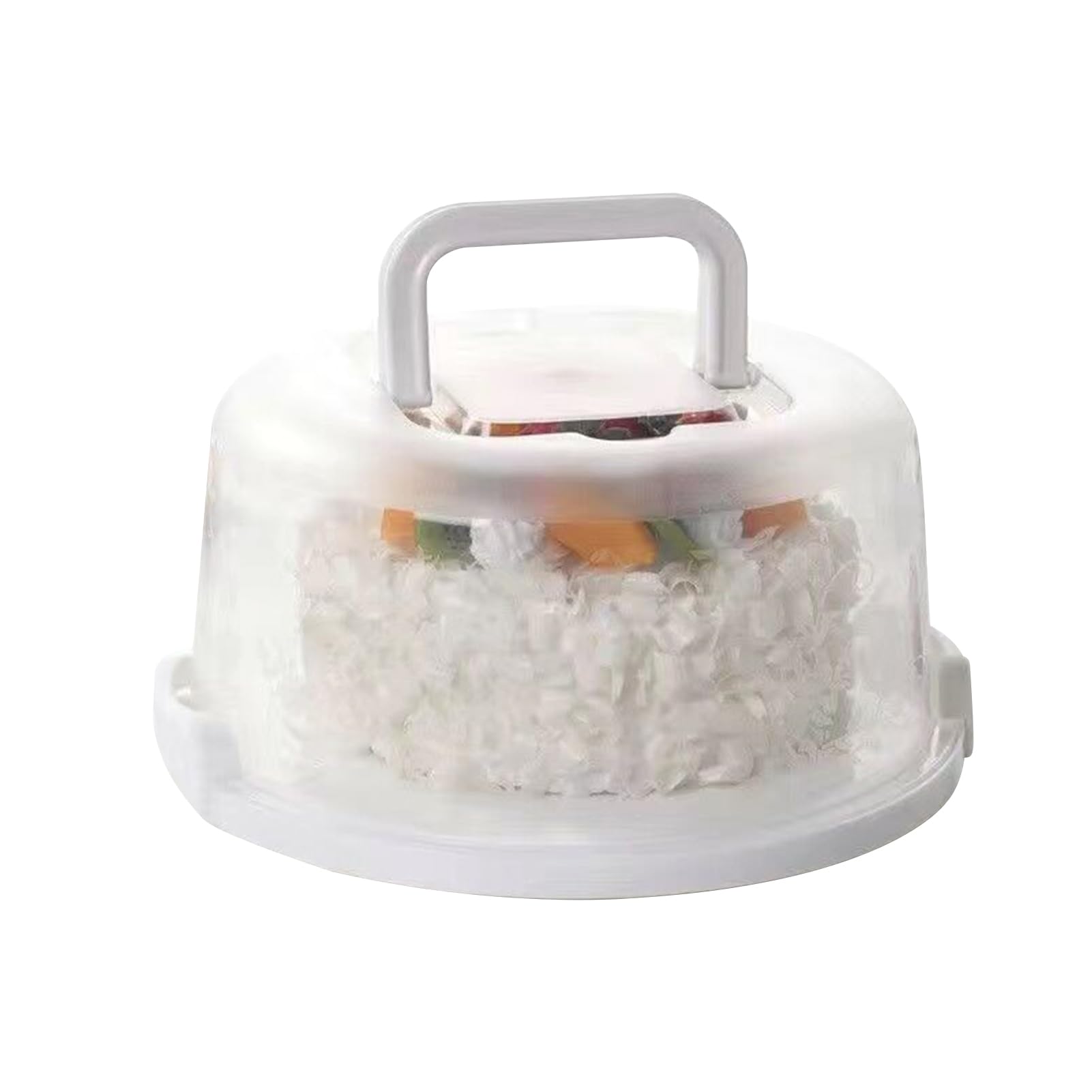 Worparsen Cake Container Portable Cake Storage Cake Box Plastic Cake Carrier with Secure Locking Buckles Food Packaging Box for Pies Cookies Cupcakes White