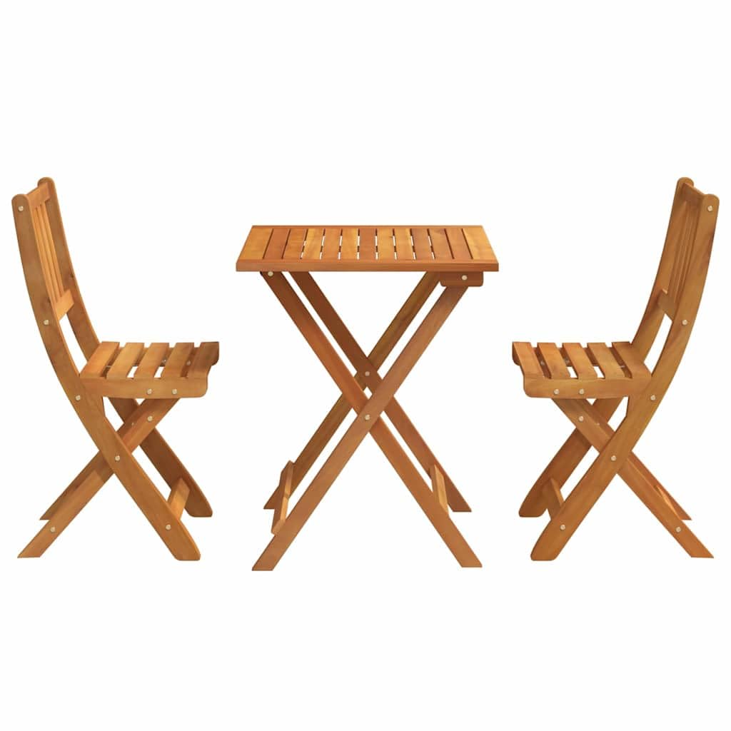 Fengshui Set da bistrò, 3 pezzi, in legno massiccio di acacia, pieghevole