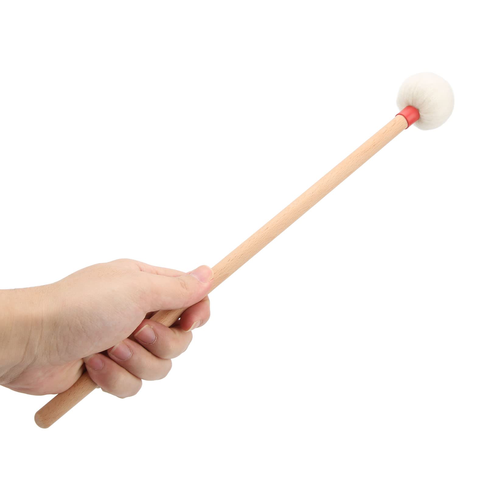 2 Stück Trommelschlägel Filzschlägel Sticks Ahorngriff Holzschlägel Percussion Sticks für Bassdrums Pauken Snaredrums(rot)