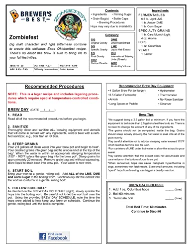 Brewer'S Best DOES NOT APPLY Zombiefest Extra Oktoberfest Ingredient Kit thumb #4