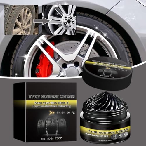 Cera para llantas de auto 50g brillo negro intenso miniatura 5