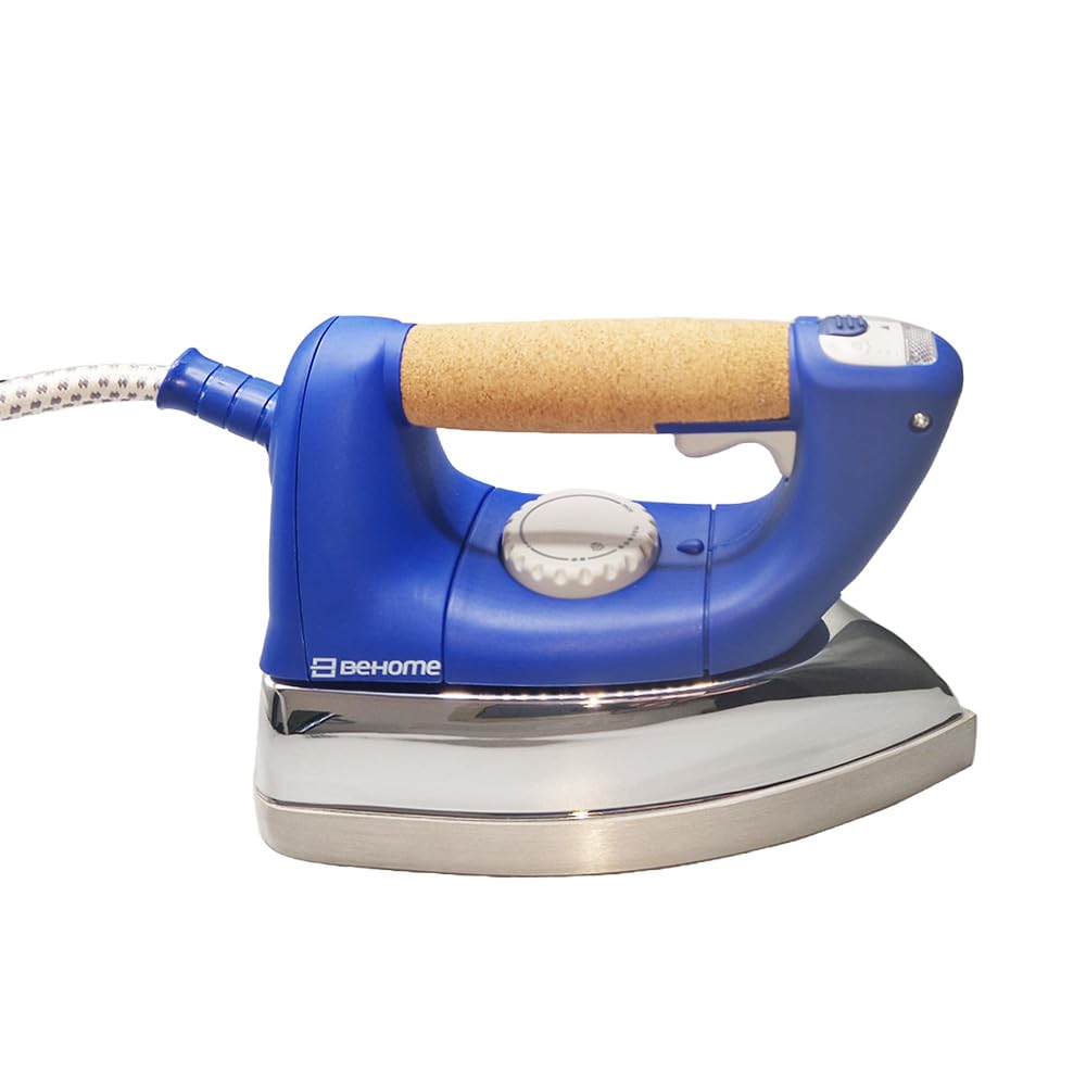 BEHOME Plancha de Vapor Continuo con Caldera de 2200 W, depósito de 1 l, Manómetro para controlar el vapor, 3 bar, silenciosa, apta para tejidos delicados, Jarra integrada y Mango Antiquemaduras
