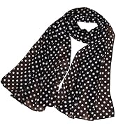 LMVERNA Chiffon Flower Scarf Women's Floral Scarves Printe Chiffon Scarf Polka Dot Shawls Long Sc...