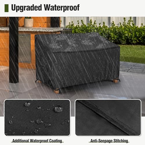Image of MR. COVER 2-Seater Patio Loveseat Cover, Patio Furniture Covers Waterproof for Sofa, Heavy Duty Outdoor Couch Covers with Air Vent and Handles, Durable Anti UV and Fits up to 60 inchW x 35 inchD x 35 inchH, Black