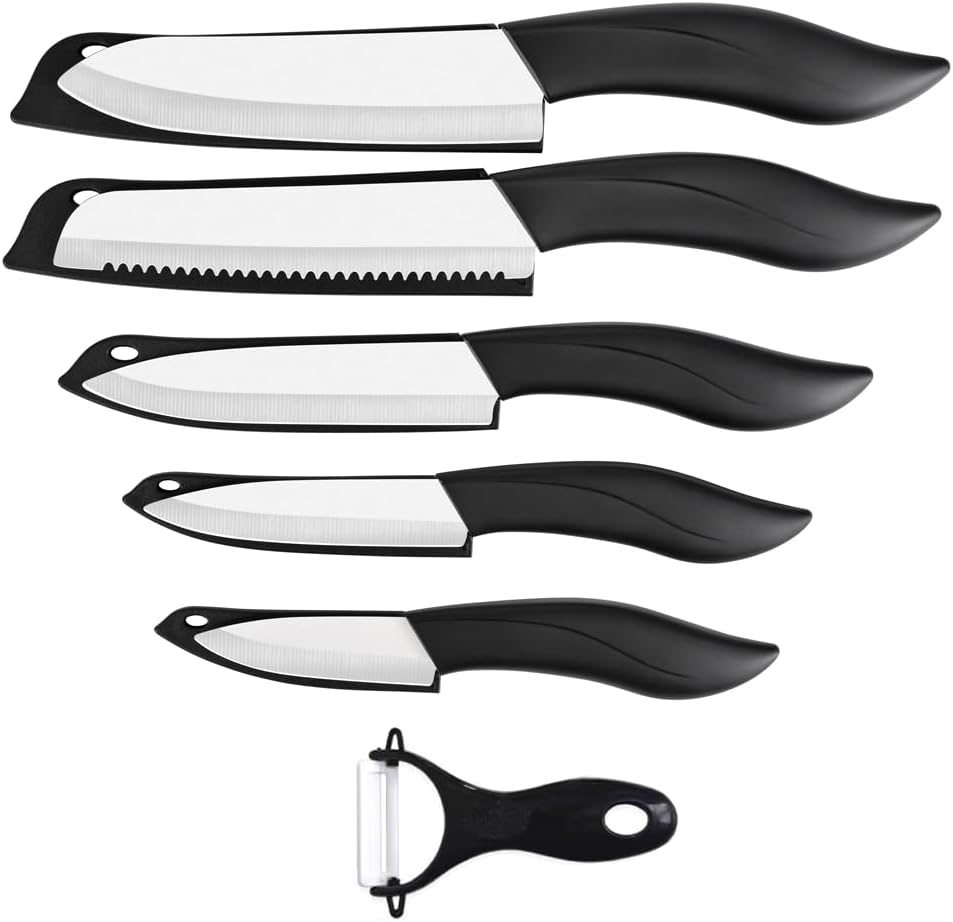 Set Cuchillos Cocina 6 Piezas Cerámica