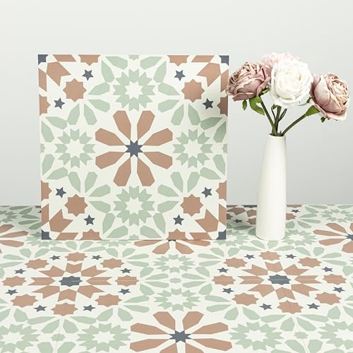 Elffloor Peel and Stick Floor Tile Orange Self Adhesive Vinyl Flo...