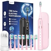 Electric Toothbrush for Kids - Sonic Toothbrush with 8 Toothbrush Heads, 90 Days Battery Life, 50,000 VPM, 5 Cleaning Modes with Teeth Whitening, Travel Case, 2 Minute Smart Timer