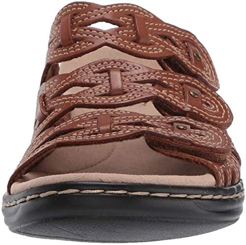 Clarks Clarks womens Leisa Faye Sandal, Tan Leather, 8.5 Wide US