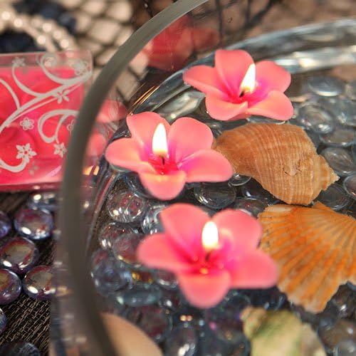 La Petite Fleur Pink Mini Floating Flower Candles - Set of 12