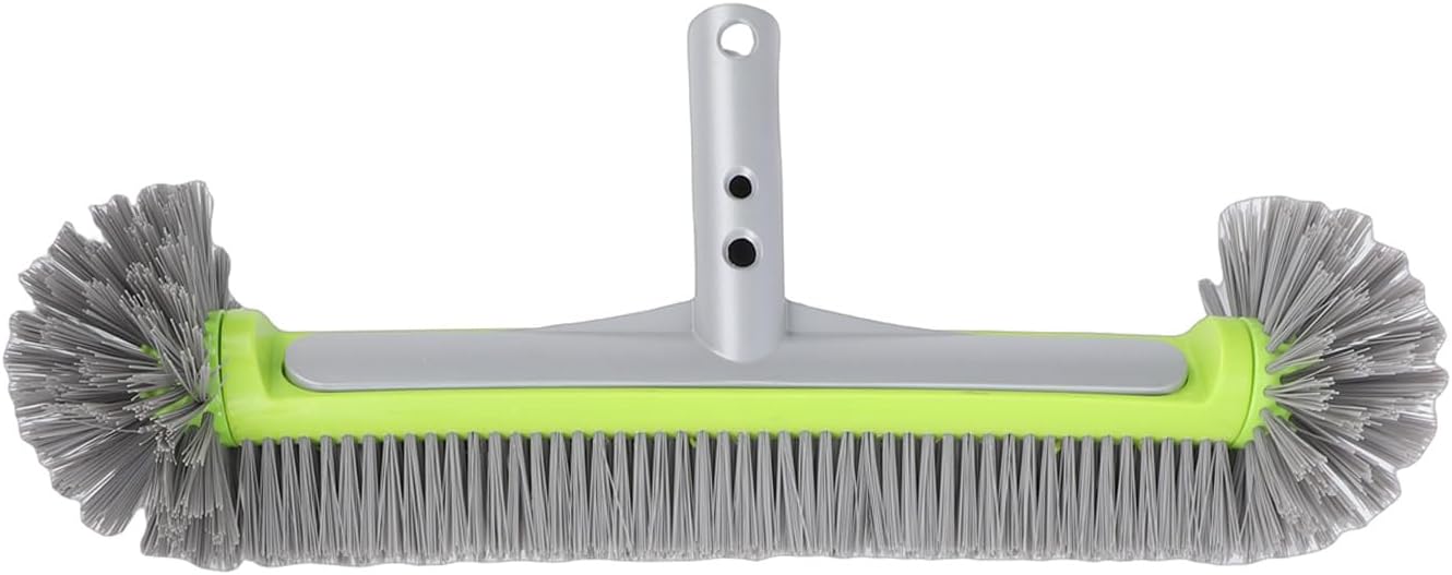 Generic Swimming Pool Brush with Pole Quick Assembly Pool Wall Brush for Home Hotel, Wide Coverage Broom, for Multi Surfaces, Plastic + Stainless Steel + Nylon,19.69in ~ 88.58in Adjustable Pole