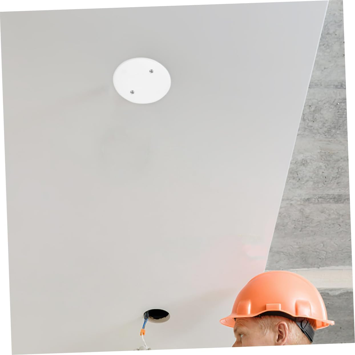 Cabilock 50pcs Blank Ceiling Cover Plates for Electrical Outlets Round Wall Plates Easy to Install Material for