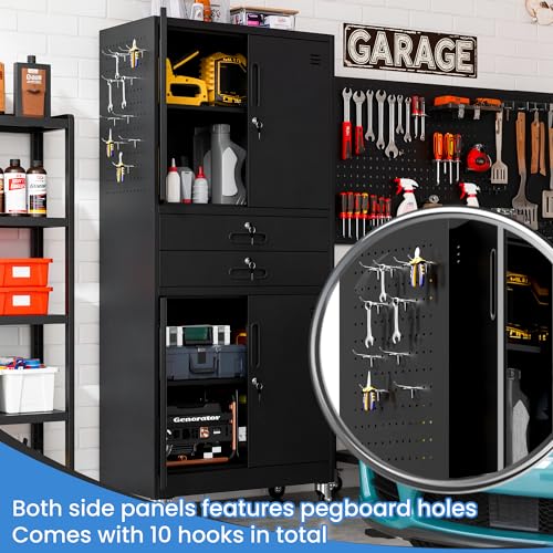Image of Metal Storage Cabinet for Garage, Tool Cabinet, Utility Cabinet