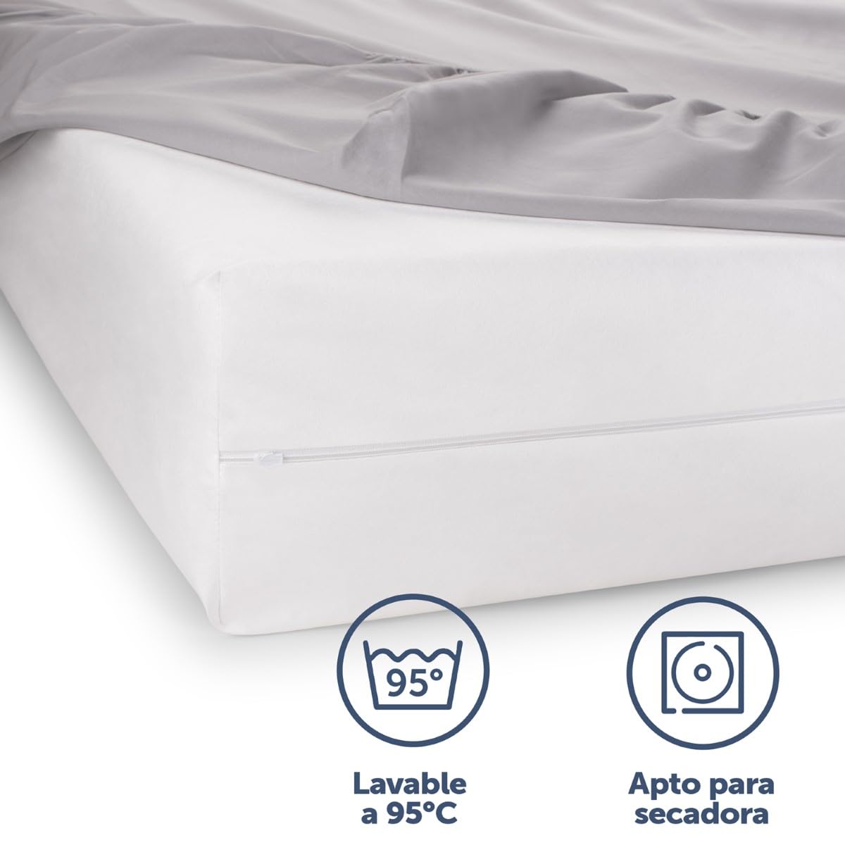 Blumtal 2 Juegos de Funda de colchón para alérgicos 90 x 200 x 8cm, Funda Topper - Antiácaros, Funda Protectora de colchón, Transpirable