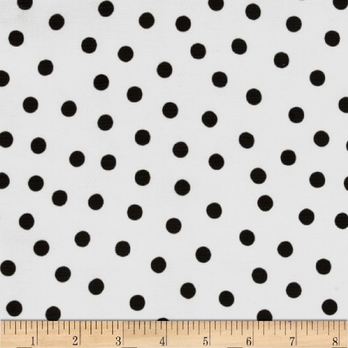 Oilcloth Polka Dot White/Black Fabric By The Yard