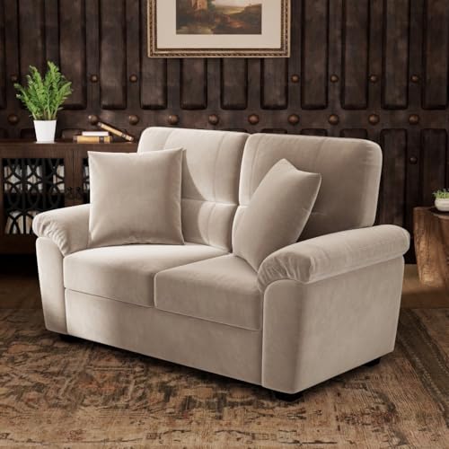 Image of Anderson 2 Seater Sofa for Living Room | Loveseat Sofa | Premium Fabric Sofa for Home Office | Fabric Sofa Set (Beige Fabric, 2 Seater)