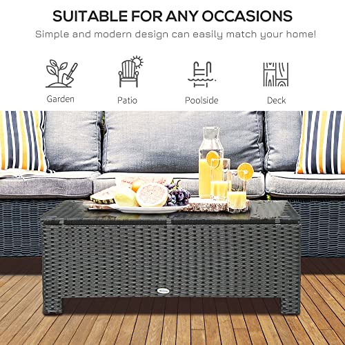 Ousunny-Patio-Furniture-Wicker-Coffee-Table-Hand-Woven-PE-Rattan-Side-Table-with-a-Tempered-Glass-Top-335-x-1975-Black Ousunny Patio Furniture Wicker Coffee Table Hand Woven PE Rattan Side Table with a Tempered Glass Top 335 x 1975 Black