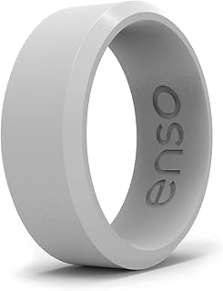 Bevel Classic Silicone Wedding Ring – Hypoallergenic Unisex Wedding Band – Comfortable Band for Active Lifestyle – 8mm Wide, 2.16mm Thick