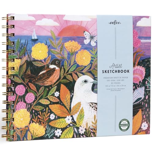 Carnet de croquis illustré eeBoo Seaside Peeps idée cadeau dessin