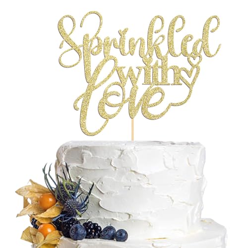 Dcokska Sprinkled With Love Cake Topper，For Baby Shower, Wedding, Birthday Party,Selected Valentine's Day Theme Decorations/Dinner Party Cake Topper Decorations (Love-1)