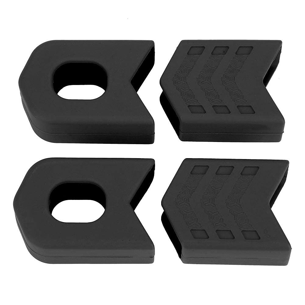 Dilwe Protector de manivela de bicicleta, cubierta de silicona para arranque, protectores para botas de brazo (negro)