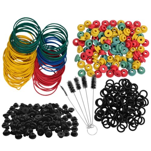 Juego de bandas de goma con ojales para tatuajes, cepillo de limpieza para pezones, piezas de máquina de tatuaje, color negro, 405 Uds.