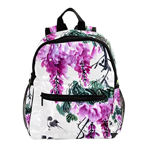 Sac à dos floral blanc ergonomique et léger pour l'école des enfants de 3 à 8 ans