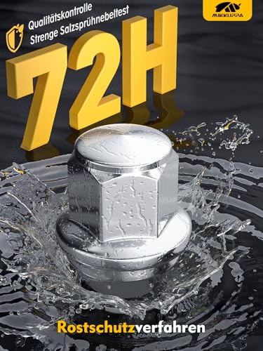 MIKKUPPA M12x1.5 Radmuttern - SW19 Ersatz für 2006-2020 Ford Fusion, 2012-2018 Focus, 2001-2022 Escape, 2011-2019 Fiesta, 20 Stück Einteilige Chrom OEM Factory Style Bulge Acorn Seat Radmuttern