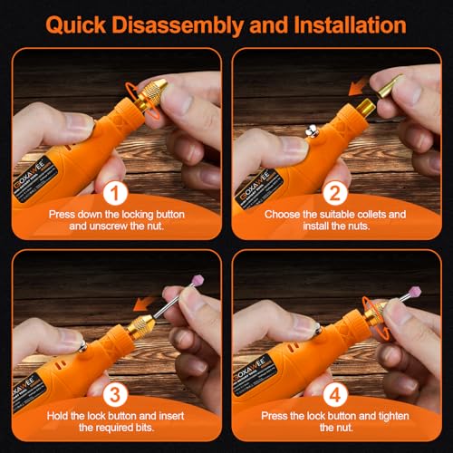 Image of GOXAWEE Mini Cordless Rotary Tool Kit, 105Pcs Small Grinder Drill Set | 5-Speed 18000RPM USB Wireless Mini Drill for DIY Cutting, Drilling, Engraving, Grinding, Sanding, Polishing Craft Projects