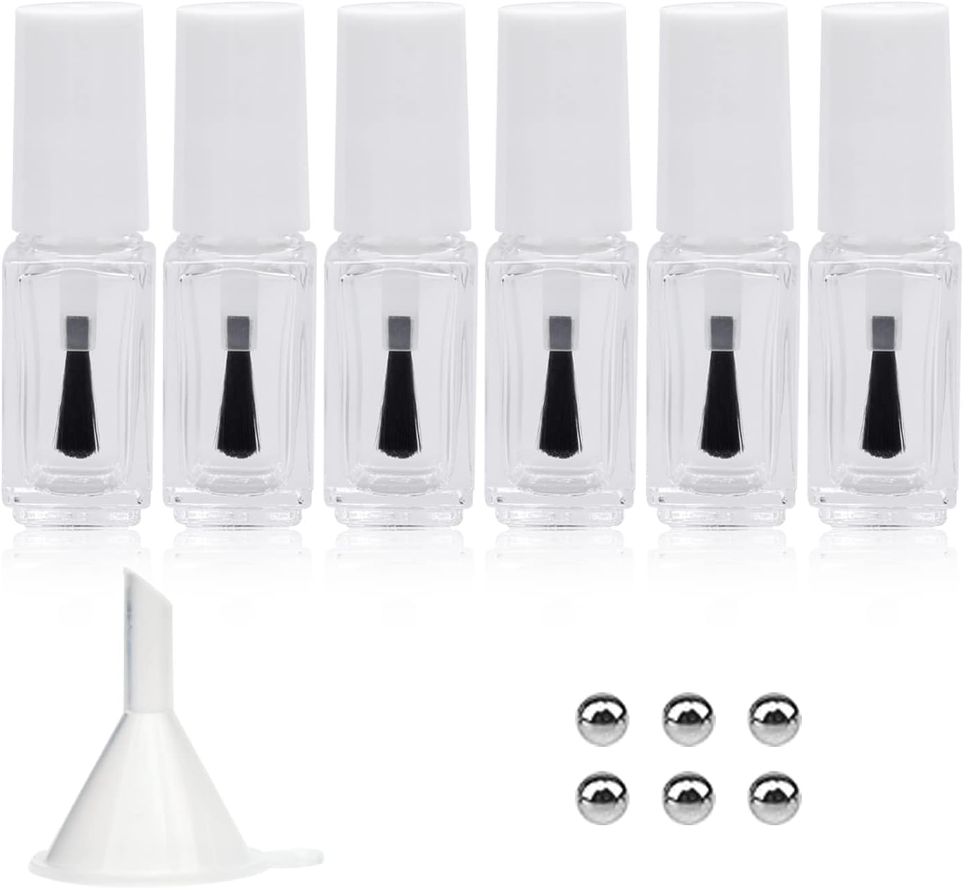 Agidea Empty Nail Polish Bottles with Round Brush 5ML, 6PCS