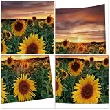 INOOMP Wanddecke mit Sonnenblumenmuster aus Polyester für Dekoration
