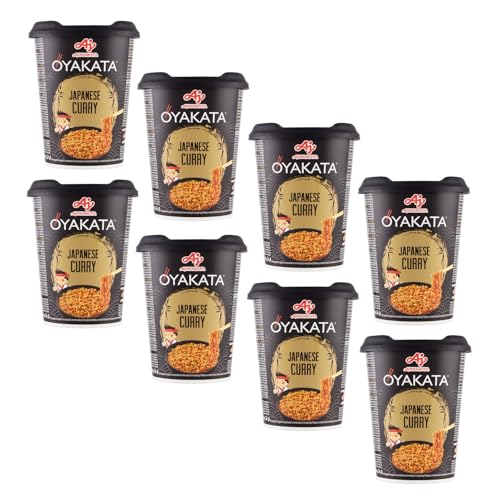 Oyakata® | Piatto Istantaneo con Salsa e Noodles | Noodles Istantanei Gusto Curry - 8 x 90 Gr | Spaghetti Giapponesi Curry