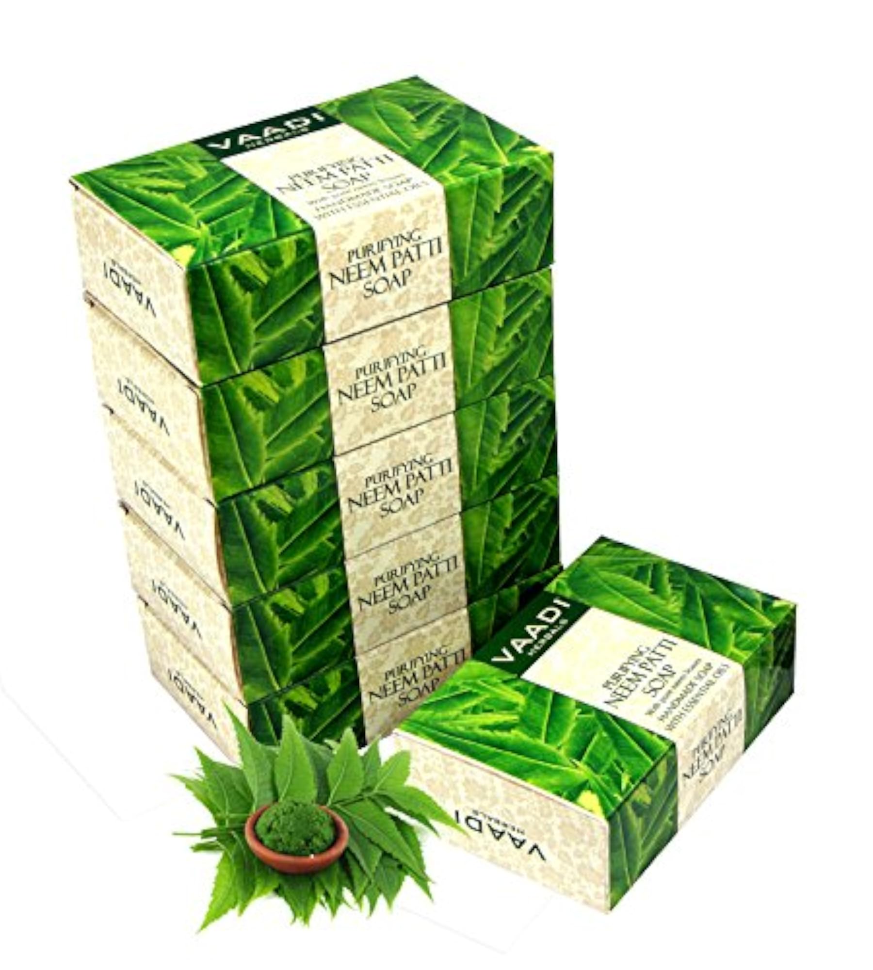 Neem Patti Soap, Pure Neem Leaves, 75gms x 6