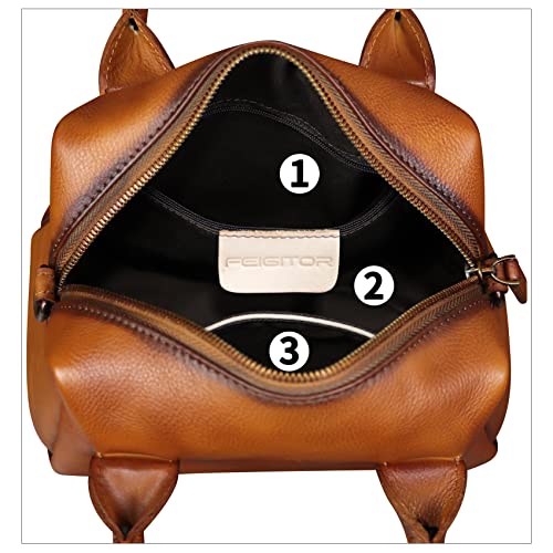 Image of Genuine Leather Handbag for Women Leather Top Handle Purse Retro Handmade Satchel Vintage Crossbody Hobo Bag