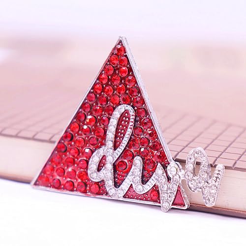 Image of Sparking Red Diamond Inlady DELTA Diva Pin Brooch Women Siterhood Group Gifts Soror Party Beautiful Gifts Jewelry